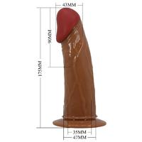 17,5 CM İçi Boş Titreşimli Testissiz Protez Belden Bağlamalı Melez Dokulu Yapay Penis Dildo 