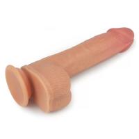 22 CM Şarjlı Rotasyonlu Yumuşak Dokulu Çift Katmanlı Realistik Vibratör - Dual layered Silicone Rotating Nature Cock Anthony