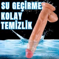 30 CM Realistik Dokulu Damarlı Kalın Dildo Vantuzlu Büyük Boy Gerçekçi Yapay Penis Dildo