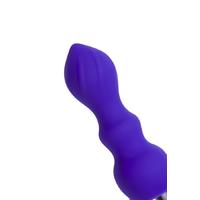 Düzgün Vücutlu Boğumlu Titreşimli Silikon Anal Plug Tıkaç 14 Cm Mor 