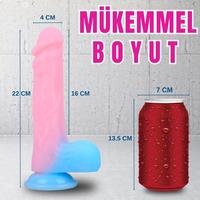 Karanlıkta Parlayan Dildo Ultra Yumuşak Realistik Yapay Penis Dildo 