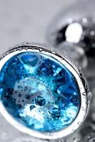 Mavi Metal Taşlı Özel Mücevheratlı Büyük Boy Metal Anal Plug Tıkaç