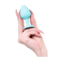 Muhteşem Mücevheratlı Silikon Anal Plug Su Yeşili 8 Cm