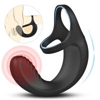 Şarjlı Güçlü Titreşimli Giyilebilir Perine Masaj Vibratörü Testis Halkalı Penis Yüzüğü