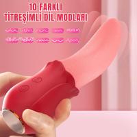 Şarjlı Klitoris Uyarıcı Titreşimli ve Hareketli Sessiz Mini Gerçekçi Dil Vibratör