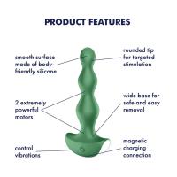 Satisfyer Lolli plug 2 Green Pürüzsüz ve İpeksi Boğumlu Anal Vibratör Plug