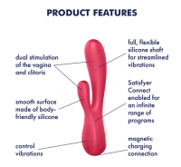 Satisfyer Mono Flex Connect App Telefon Uyumlu Güçlü Titreşimli G-Spot ve Klitoris Uyarıcı Vibratör