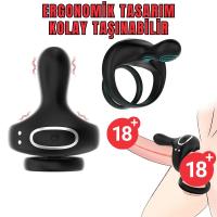 Telefon Bluetooth Kontrollü Klitoris Uyarıcı Vibratör Titreşimli Testis ve Penis Yüzüğü