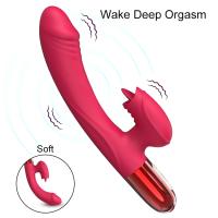 Şarjlı Akıllı Isıtma Özellikli Güçlü Titreşimli G-Spot ve Klitoris Uyarıcı 2 in 1 Yapay Penis Rabbit Vibratör